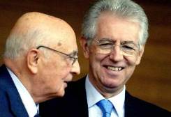 Giorgio Napolitano e Mario Monti